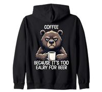 Coffee Because It's Too Early for Wine Felpa con Cappuccio