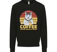 Coffee Because Murder Is Wrong Funny Dog Uomo Sweatshirt Jumper