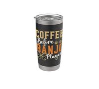 Coffee Before Bluegrass Music Coffee Lover - Lettore di banjo Bicchiere termico in acciaio inox doppia parete