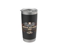 Coffee Before Cyborg Coffee Lover Intelligenza Artificiale Bicchiere termico in acciaio inox doppia parete