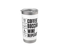 Coffee Boccia Wine Repeat Quote Boccia Player Balls Boccia Bicchiere termico in acciaio inox doppia parete