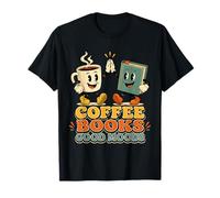 Coffee Books Good Moods Retro Lettura caffè Maglietta