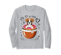 Coffee Boxer Dog Donut Boxers Maglia a Manica