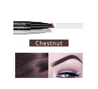 (Coffee brown)Microblading Eyebrow Pencil, Eyebrow Pen 4 Tips Liquid Waterproof Eyebrow Pencil with 4 Points for Lasting Natural 3D Eyebrow Makeup