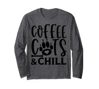 Coffee Cats & Chill - Collezione Lifestyle per Amanti dei Gatti Maglia a Manica