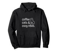 Coffee Cats Cozy Vibes - Cat Cozy Home caffè Delizia Relax Felpa con Cappuccio