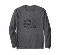 Coffee Cats Cozy Vibes - Cat Cozy Home caffè Delizia Relax Maglia a Manica