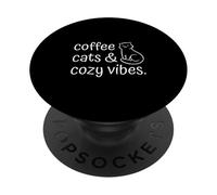 Coffee Cats Cozy Vibes - Cat Cozy Home Caffè Delizia Relax PopSockets PopGrip Adesivo