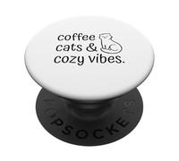 Coffee Cats Cozy Vibes - Cat Cozy Home Caffè Delizia Relax PopSockets PopGrip Adesivo
