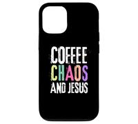 Coffee Chaos And Jesus Christ Christian Religious Love Faith Custodia per iPhone 12/12 Pro