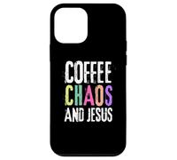 Coffee Chaos And Jesus Christ Christian Religious Love Faith Custodia per iPhone 12 mini