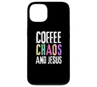 Coffee Chaos And Jesus Christ Christian Religious Love Faith Custodia per iPhone 13