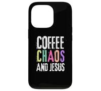 Coffee Chaos And Jesus Christ Christian Religious Love Faith Custodia per iPhone 13 Pro