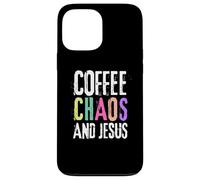 Coffee Chaos And Jesus Christ Christian Religious Love Faith Custodia per iPhone 13 Pro Max