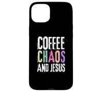 Coffee Chaos And Jesus Christ Christian Religious Love Faith Custodia per iPhone 15 Plus