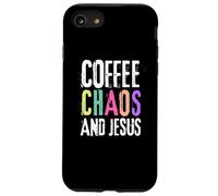Coffee Chaos And Jesus Christ Christian Religious Love Faith Custodia per iPhone SE (2020) / 7 / 8
