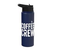 Coffee Crew Title Funny Drinking Lover Stainless Steel Insulated Water Bottle