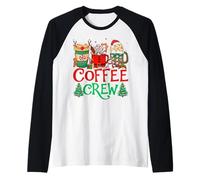 Coffee Crew Xmas Holiday Santa Hat Coffee Drinker Christmas Maglia con Maniche Raglan