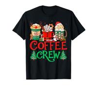 Coffee Crew Xmas Holiday Santa Hat Coffee Drinker Christmas Maglietta