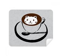Coffee Cup illustrazione lovely Cat pattern Phone Screen Cleaner occhiali di pulizia 2PCS camoscio tessuto
