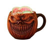 Coffee Cups - Spooky Pumpkin Beverage Containers | Reusable Cups For Hot Or Cold Drinks | Like Coffee, Tea, Beer, Milk, And Cocktails | Fun Party Supplies For Home, Desk, Or Dining Room