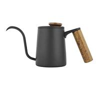 Coffee di a collo di cigno in acciaio inossidabile premium Versone su bollitore 350 ml di caffettiera a goccia da braccio lungo con manico in legno per i baristi della casa blu (Nero)