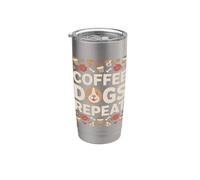 Coffee Dogs Repeat Corgi Dog Lover Caffè Bicchiere termico in acciaio inox doppia parete