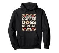 Coffee Dogs Repeat Corgi Dog Lover caffè Felpa con Cappuccio
