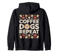Coffee Dogs Repeat Corgi Dog Lover caffè Felpa con Cappuccio