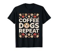 Coffee Dogs Repeat Corgi Dog Lover caffè Maglietta