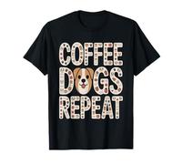 Coffee Dogs Repeat Corgi Dog Lover caffè Maglietta