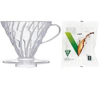 Coffee Dripper Kit - Plastic V60 Size 02 +100 Filter white Papers & Measuring Scoop