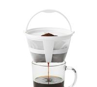 Coffee Filter Basket | Reusable Washable Strainer - 6-8 Cup Coffee Maker Mesh Filter With Handle,for Brewing Filtration Cafe Home Kitchen Tea Beverage