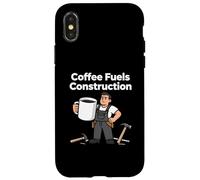 Coffee Fuels Construction Funny Worker Design Custodia per iPhone X/XS