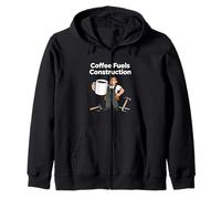 Coffee Fuels Construction Funny Worker Design Felpa con Cappuccio