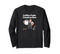 Coffee Fuels Construction Funny Worker Design Maglia a Manica