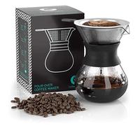 Coffee Gator 'Caffettiera"Per Over con filtro a lunga durata in acciaio inox e caraffa. Dripper per preparare caffè (300ml)