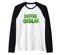 Coffee Goblin Java Brew Espresso Caldo Freddo Latte Chicchi di caffè Maglia con Maniche Raglan