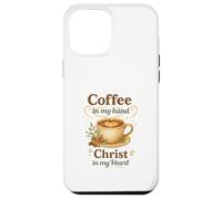 Coffee In My Hand Christ In My Heart Watercolor Christian Custodia per iPhone 12 Pro Max