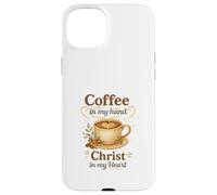 Coffee In My Hand Christ In My Heart Watercolor Christian Custodia per iPhone 15 Plus