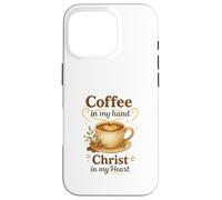 Coffee In My Hand Christ In My Heart Watercolor Christian Custodia per iPhone 16 Pro