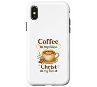 Coffee In My Hand Christ In My Heart Watercolor Christian Custodia per iPhone X/XS