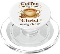 Coffee In My Hand Christ In My Heart Watercolor Christian PopSockets PopGrip per MagSafe