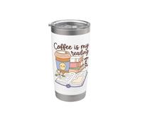 Coffee Is My Reading Fuel Book Lover Bookworm Reader Bicchiere termico in acciaio inox doppia parete