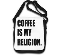 Coffee is My Religion - Borsa a tracolla, colore: Bianco