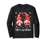 Coffee Is My Valentine for Barista Couples Valentines GNOME Maglia a Manica