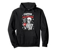 Coffee Is My Valentine Funny Skeleton Coffee Lover Felpa con Cappuccio