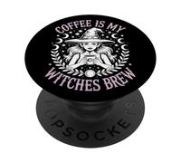 Coffee Is My Witches Brew Witchy Vibe Halloween Coffee PopSockets PopGrip Adesivo