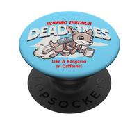 Coffee kangaroo on caffeine Caffeine & Caffeina mi fa svegliare PopSockets PopGrip Adesivo