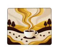 Coffee Landscape Art Cup Paper Cut Piccolo Mouse Pad | Chicchi di caffè, Rolling Hills, Stile Taglio Carta, Paesaggio Minimalistico, Tavolozza Colori Caldi